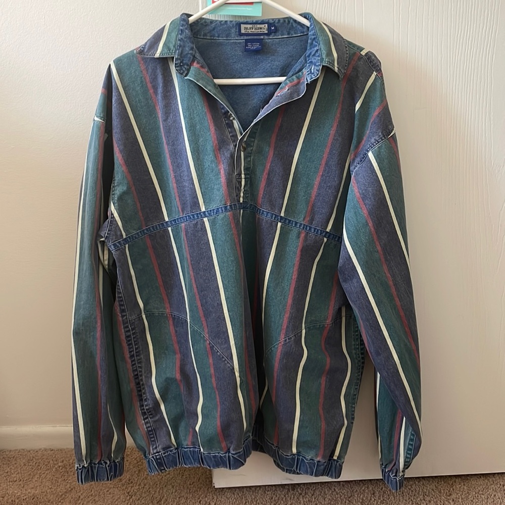Ruff Hewn Mens Medium Denim 3/4 Button Up